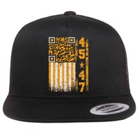 Funny Qr Scan Me President Trump 4547 Trump Dancing Code Flat Bill Trucker Hat