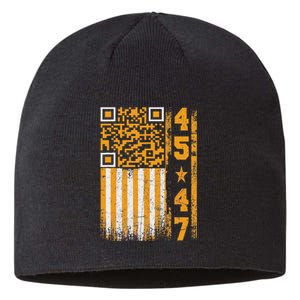 Funny Qr Scan Me President Trump 4547 Trump Dancing Code Sustainable Beanie