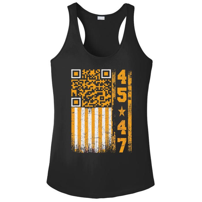 Funny Qr Scan Me President Trump 4547 Trump Dancing Code Ladies PosiCharge Competitor Racerback Tank