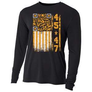 Funny Qr Scan Me President Trump 4547 Trump Dancing Code Cooling Performance Long Sleeve Crew