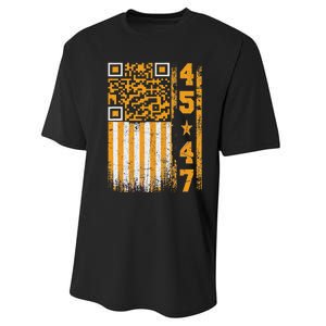 Funny Qr Scan Me President Trump 4547 Trump Dancing Code Performance Sprint T-Shirt