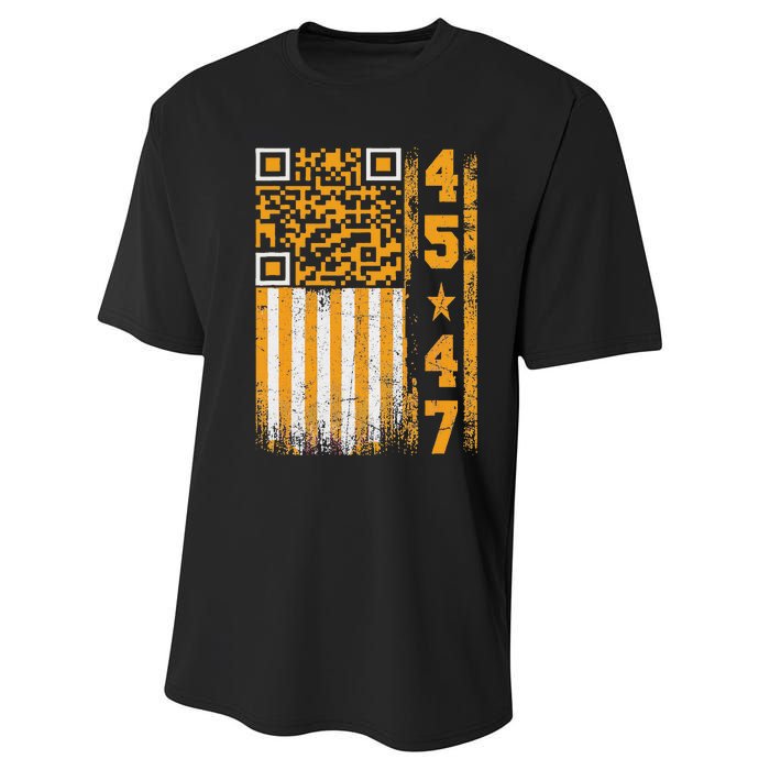 Funny Qr Scan Me President Trump 4547 Trump Dancing Code Performance Sprint T-Shirt