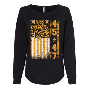 Funny Qr Scan Me President Trump 4547 Trump Dancing Code Womens California Wash Sweatshirt