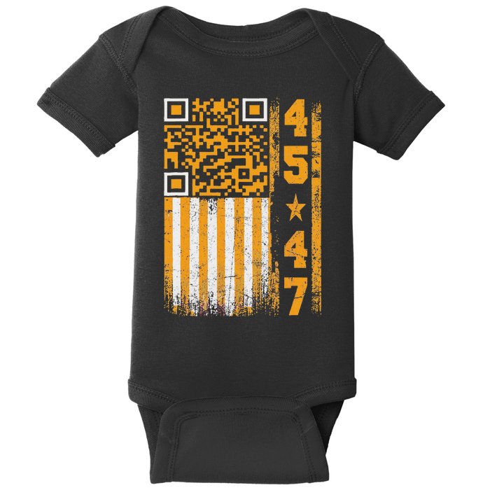 Funny Qr Scan Me President Trump 4547 Trump Dancing Code Baby Bodysuit