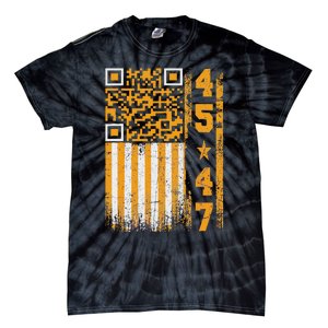 Funny Qr Scan Me President Trump 4547 Trump Dancing Code Tie-Dye T-Shirt