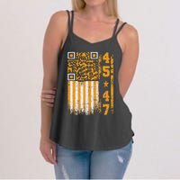 Funny Qr Scan Me President Trump 4547 Trump Dancing Code Women's Strappy Tank