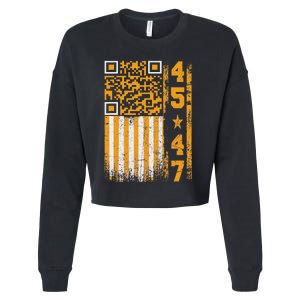 Funny Qr Scan Me President Trump 4547 Trump Dancing Code Cropped Pullover Crew