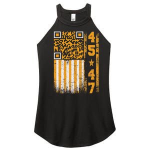 Funny Qr Scan Me President Trump 4547 Trump Dancing Code Women's Perfect Tri Rocker Tank