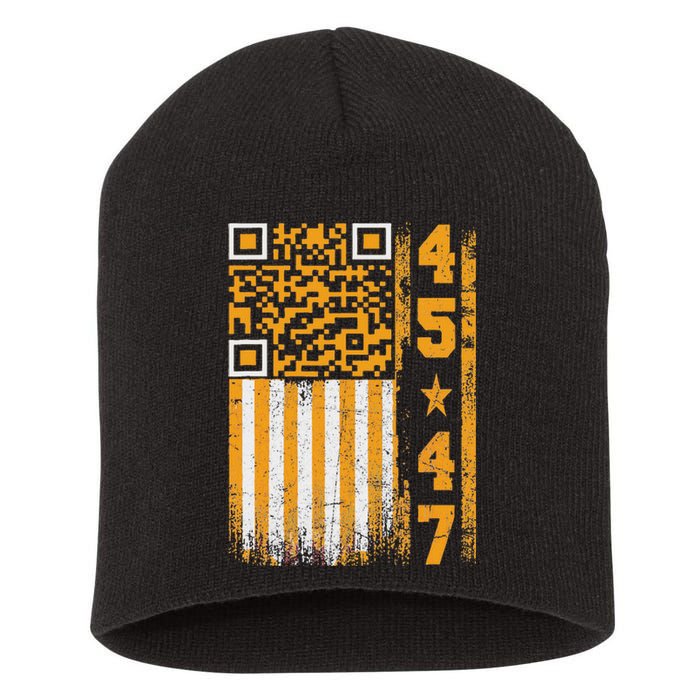 Funny Qr Scan Me President Trump 4547 Trump Dancing Code Short Acrylic Beanie