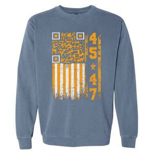 Funny Qr Scan Me President Trump 4547 Trump Dancing Code Garment-Dyed Sweatshirt