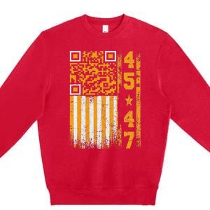 Funny Qr Scan Me President Trump 4547 Trump Dancing Code Premium Crewneck Sweatshirt