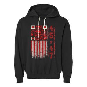 Funny Qr Scan Me President Trump 4547 Trump Dancing Code Garment-Dyed Fleece Hoodie