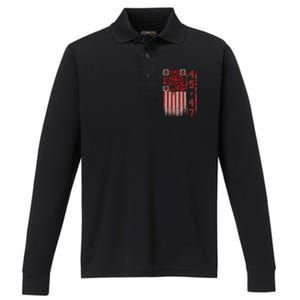 Funny Qr Scan Me President Trump 4547 Trump Dancing Code Performance Long Sleeve Polo