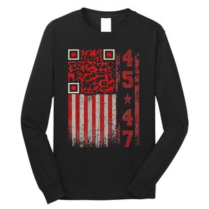 Funny Qr Scan Me President Trump 4547 Trump Dancing Code Long Sleeve Shirt