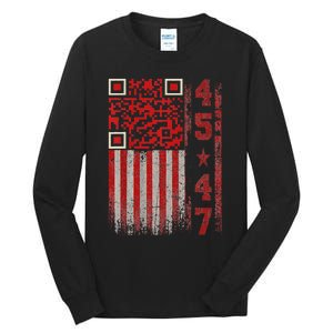 Funny Qr Scan Me President Trump 4547 Trump Dancing Code Tall Long Sleeve T-Shirt