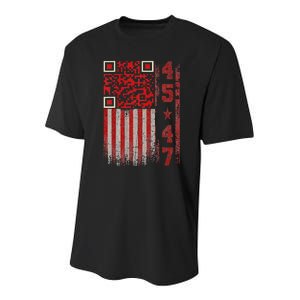 Funny Qr Scan Me President Trump 4547 Trump Dancing Code Youth Performance Sprint T-Shirt