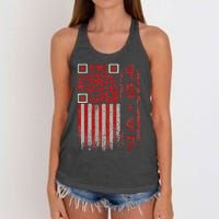 Funny Qr Scan Me President Trump 4547 Trump Dancing Code Women's Knotted Racerback Tank