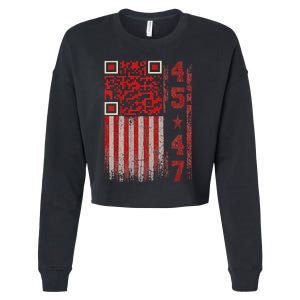 Funny Qr Scan Me President Trump 4547 Trump Dancing Code Cropped Pullover Crew