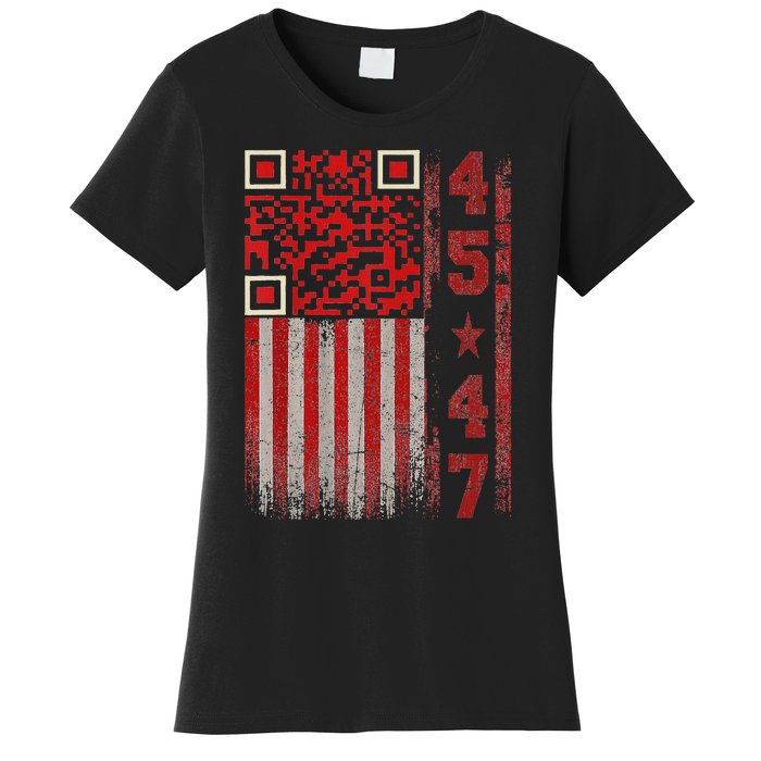 Funny Qr Scan Me President Trump 4547 Trump Dancing Code Women's T-Shirt