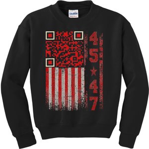 Funny Qr Scan Me President Trump 4547 Trump Dancing Code Kids Sweatshirt