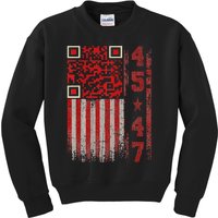 Funny Qr Scan Me President Trump 4547 Trump Dancing Code Kids Sweatshirt