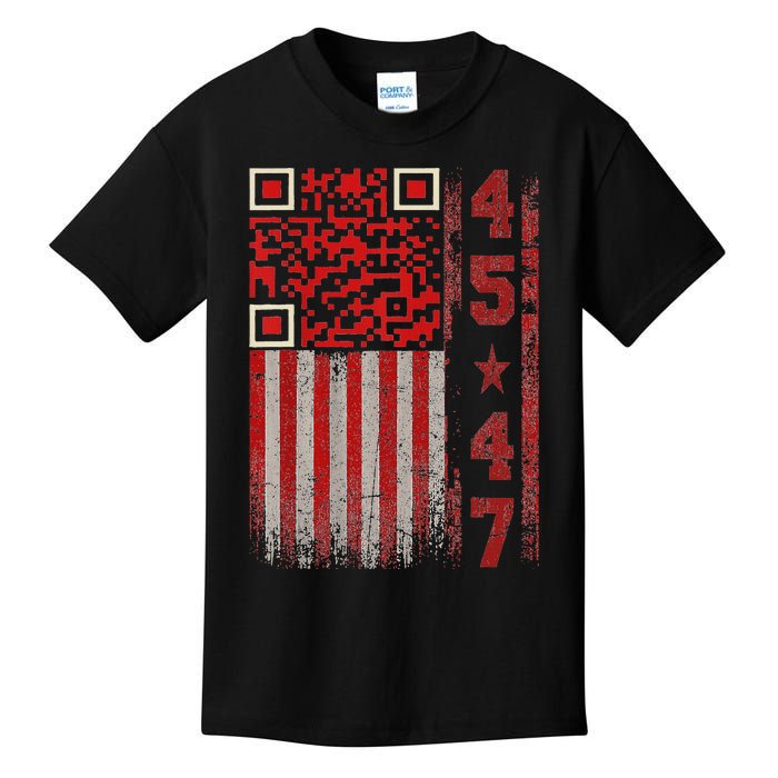 Funny Qr Scan Me President Trump 4547 Trump Dancing Code Kids T-Shirt