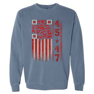 Funny Qr Scan Me President Trump 4547 Trump Dancing Code Garment-Dyed Sweatshirt