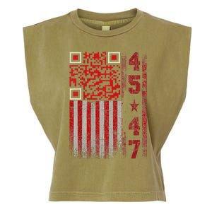 Funny Qr Scan Me President Trump 4547 Trump Dancing Code Garment-Dyed Women's Muscle Tee