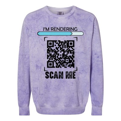 Funny Qr Scan Me President Trump Dancing Code Colorblast Crewneck Sweatshirt