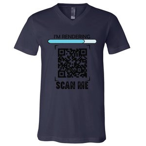 Funny Qr Scan Me President Trump Dancing Code V-Neck T-Shirt