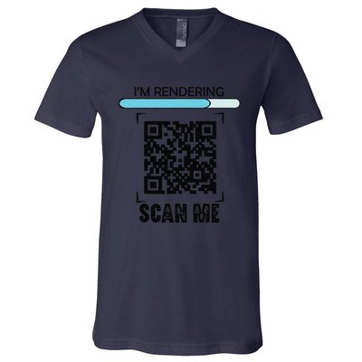 Funny Qr Scan Me President Trump Dancing Code V-Neck T-Shirt