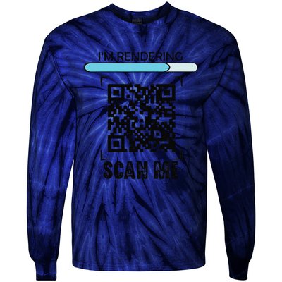 Funny Qr Scan Me President Trump Dancing Code Tie-Dye Long Sleeve Shirt