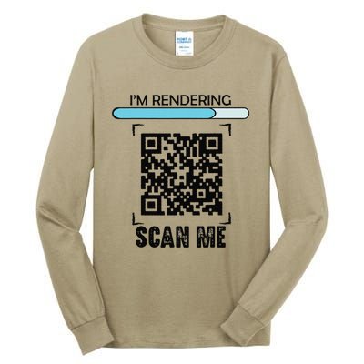 Funny Qr Scan Me President Trump Dancing Code Tall Long Sleeve T-Shirt