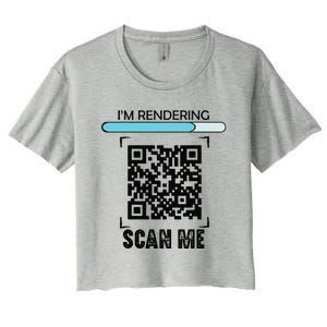 Funny Qr Scan Me President Trump Dancing Code Women's Crop Top Tee