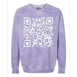 Funny Qr Scan Code Humor Hidden Message Sarcastic Troll Colorblast Crewneck Sweatshirt