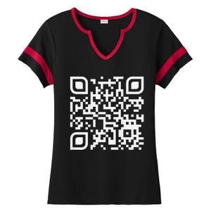 Funny Qr Scan Code Humor Hidden Message Sarcastic Troll Ladies Halftime Notch Neck Tee