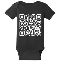 Funny Qr Scan Code Humor Hidden Message Sarcastic Troll Baby Bodysuit