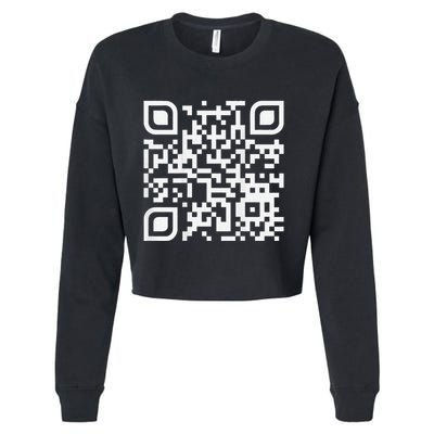 Funny Qr Scan Code Humor Hidden Message Sarcastic Troll Cropped Pullover Crew