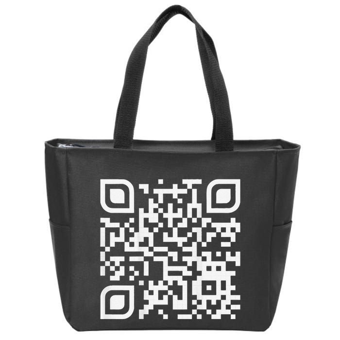 Funny Qr Scan Code Humor Hidden Message Sarcastic Troll Zip Tote Bag