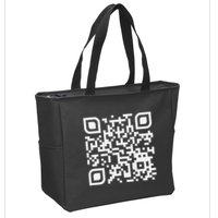 Funny Qr Scan Code Humor Hidden Message Sarcastic Troll Zip Tote Bag