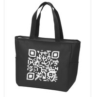 Funny Qr Scan Code Humor Hidden Message Sarcastic Troll Zip Tote Bag