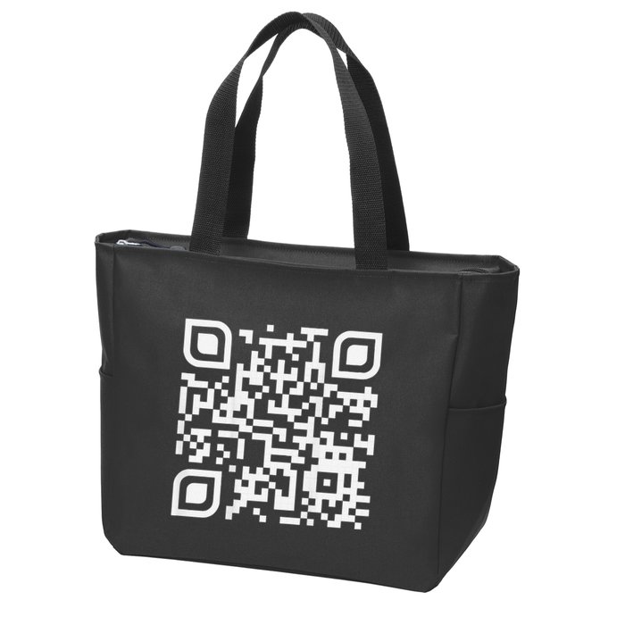 Funny Qr Scan Code Humor Hidden Message Sarcastic Troll Zip Tote Bag