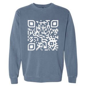 Funny Qr Scan Code Humor Hidden Message Sarcastic Troll Garment-Dyed Sweatshirt