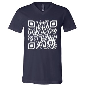 Funny Qr Scan Code Humor Hidden Message Sarcastic Troll V-Neck T-Shirt