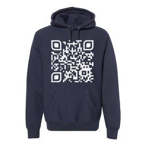 Funny Qr Scan Code Humor Hidden Message Sarcastic Troll Premium Hoodie