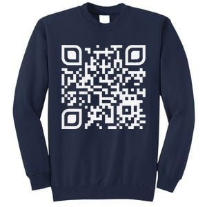 Funny Qr Scan Code Humor Hidden Message Sarcastic Troll Tall Sweatshirt