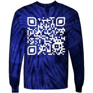 Funny Qr Scan Code Humor Hidden Message Sarcastic Troll Tie-Dye Long Sleeve Shirt