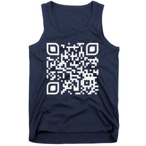 Funny Qr Scan Code Humor Hidden Message Sarcastic Troll Tank Top