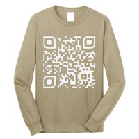 Funny Qr Scan Code Humor Hidden Message Sarcastic Troll Long Sleeve Shirt