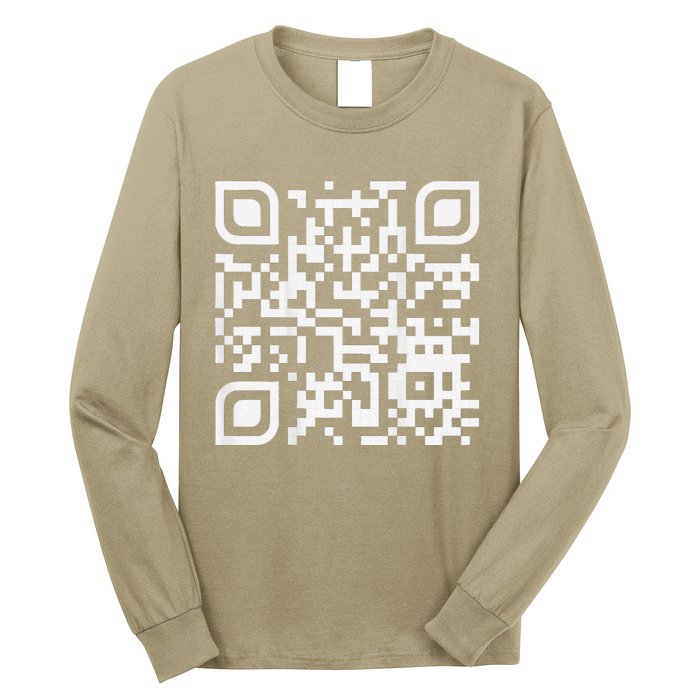 Funny Qr Scan Code Humor Hidden Message Sarcastic Troll Long Sleeve Shirt